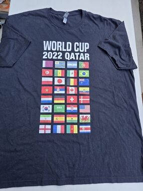 Next Level Apparel Black World Cup 2022 Qatar Flag Graphic Tee